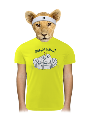 Miluju tulení dětské sportovní tričko Neon Yellow