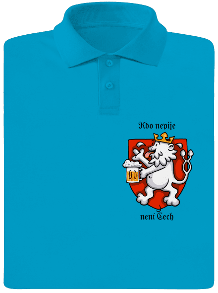Kdo nepije, není Čech pánská polokošile Blue Atol