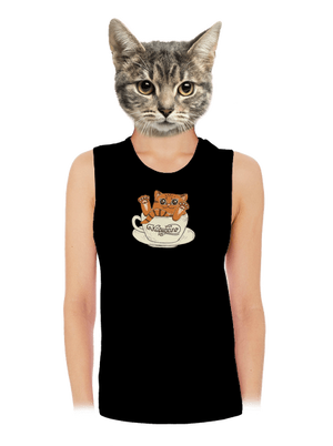 Kapučičíno dámské tílko volné Black