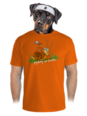 Makám na baráku pánské sportovní tričko Neon Orange