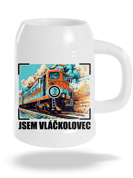 Jsem vláčkolovec půllitr White