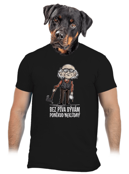 Neklidný bez piva pánské tričko Black