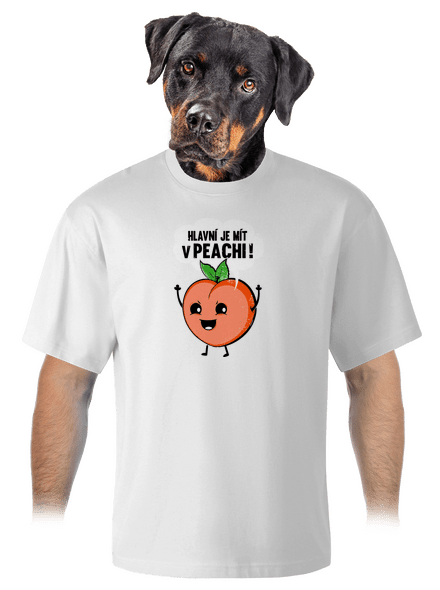 V peachi unisex tričko oversized White