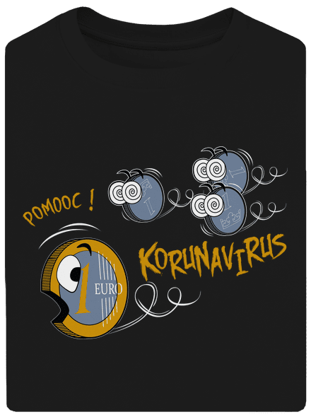 Korunavirus na útěku unisex tričko oversized Black