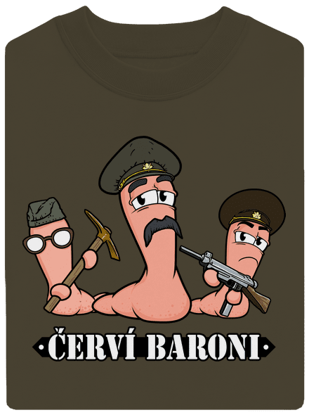 Červí baroni unisex mikina bez kapuce Urban Khaki