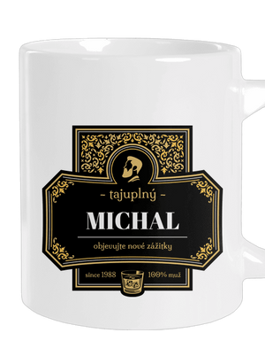 Alkoholová etiketa velký hrnek White