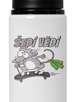 Šedí vědí - myšák lahev na vodu White