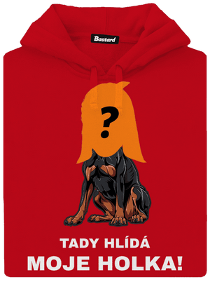 Tady hlídám já pánská mikina klokanka Red