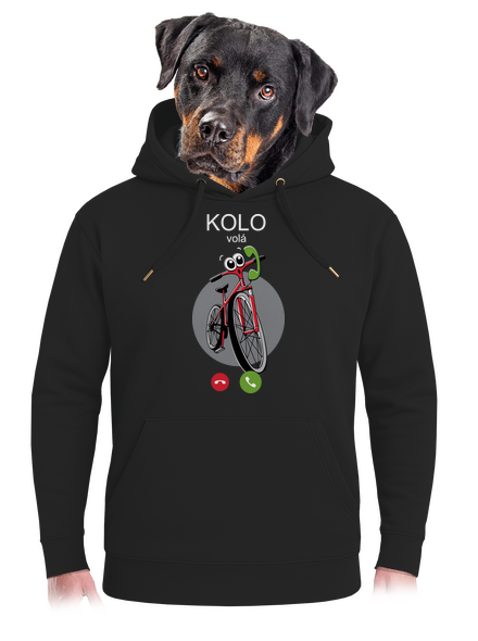 Kolo volá unisex mikina premium Dark Black