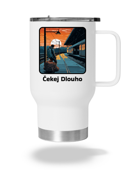 Čekej dlouho termohrnek White