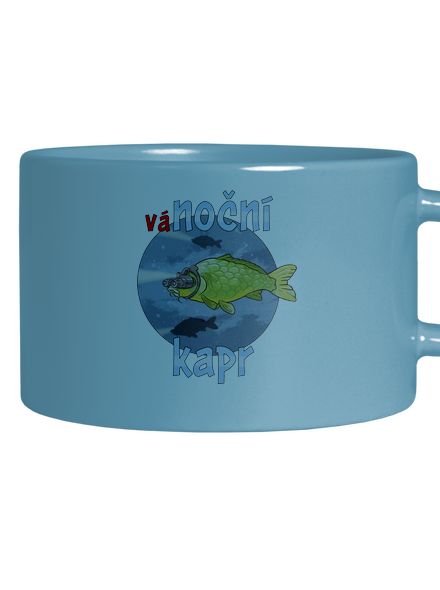 Vánoční kapr hrnek makronka Blue Macaron