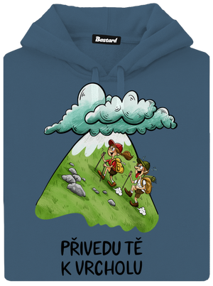 Přivedu tě k vrcholu dámská mikina klokanka Denim