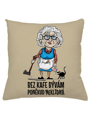 Neklidná bez kafe polštář Beige