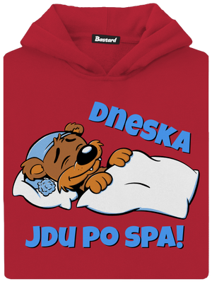 Dneska jdu po spa dětská mikina klokanka Fire Red