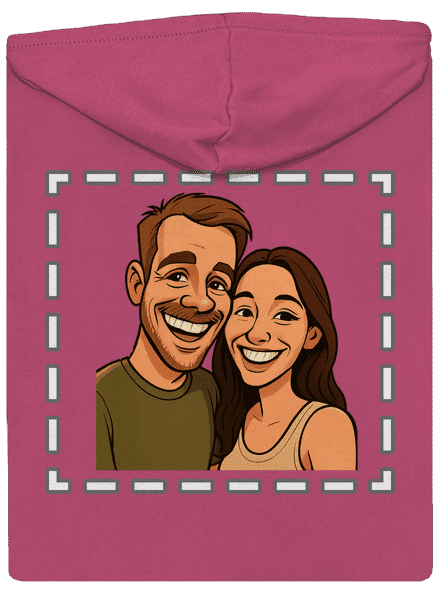 Karikatura z vlastní fotky dámská mikina na zip Magenta
