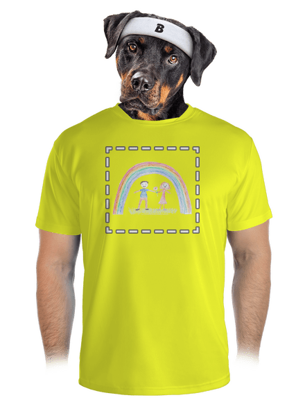 Dětské kresby - nahraj vlastní pánské sportovní tričko Neon Yellow
