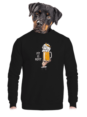 Pít či nepít unisex mikina bez kapuce Black