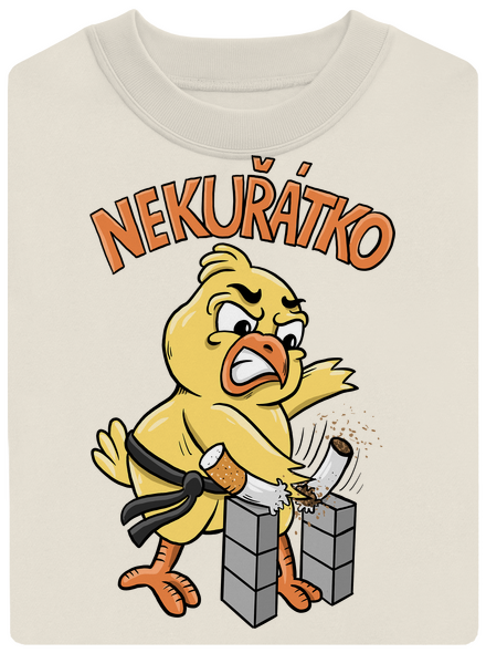 Nekuřátko unisex mikina bez kapuce Off White