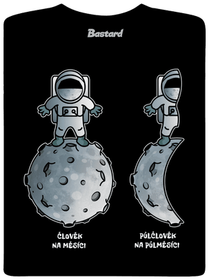 Půlčlovek na půlměsíci dětské tričko Black