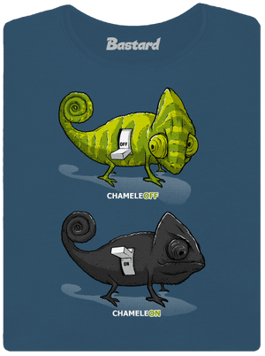 Zapnuto vypnuto dámské tričko premium Petrol Blue