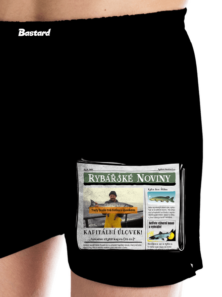Rybářské noviny pánské trenky Black