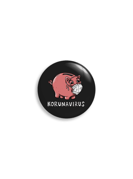 Korunavirus v kasičce placka uni