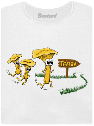 Běží lišky k Táboru dámské tričko s lemem White