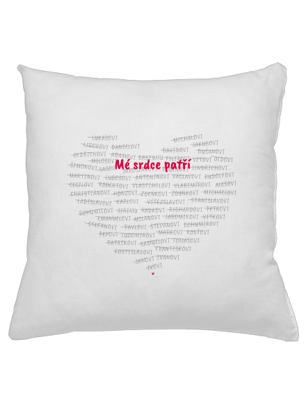 Mé srdce patří polštář White