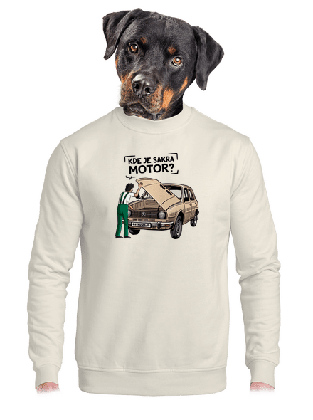 Kde je motor? unisex mikina bez kapuce Off White