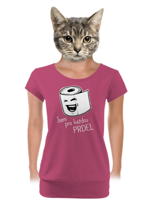 Prdel dámské tričko s lemem Magenta