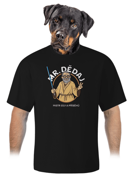 Mr. Dědaj unisex tričko oversized Black