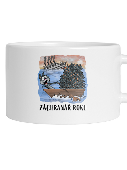 Záchranář roku hrnek makronka White