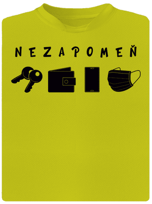 Nezapomeň pánské sportovní tričko Neon Yellow