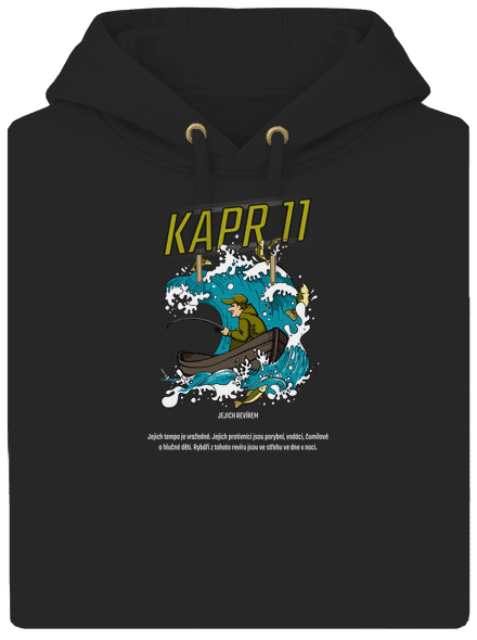 Kapr 11 unisex mikina premium Dark Black