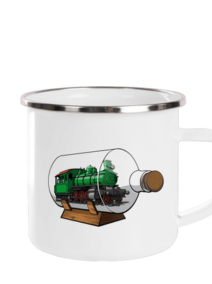 Lokomotiva v láhvi plecháček White