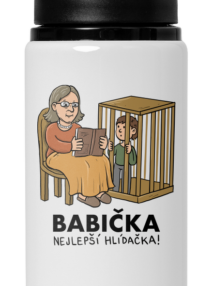 Babička hlídačka lahev na vodu White