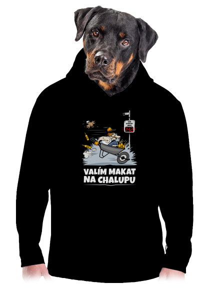 Valím na chalupu pánská mikina klokanka Black