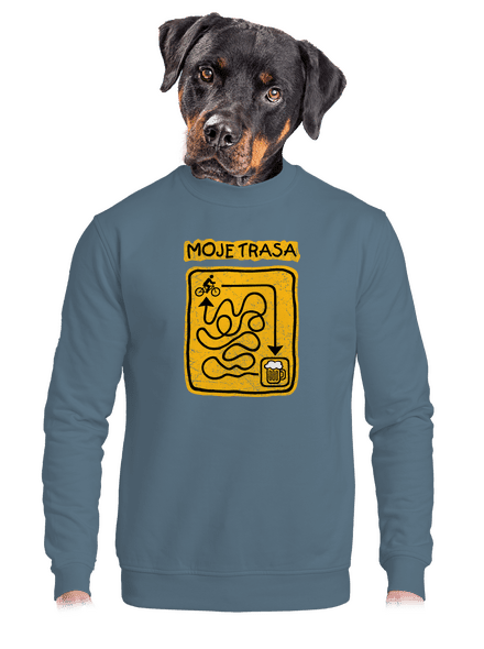 Moje trasa unisex mikina bez kapuce Nordic Blue