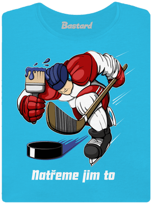 Natřeme jim to - Hokej dámské tričko s lemem Blue Atol