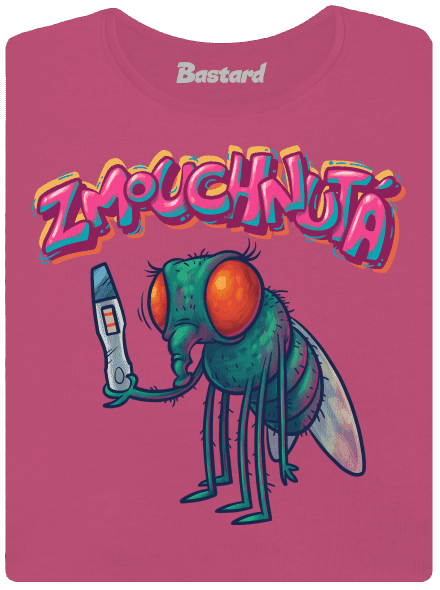 Zmouchnutá dámské tričko premium Magenta