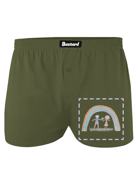 Dětské kresby - nahraj vlastní pánské trenky Khaki