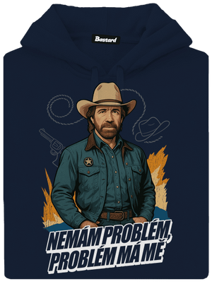 B19: Chuck Norris z Walker, Texas Ranger pánská mikina klokanka Navy