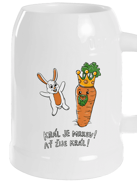 Král je mrkev, ať žije král půllitr White