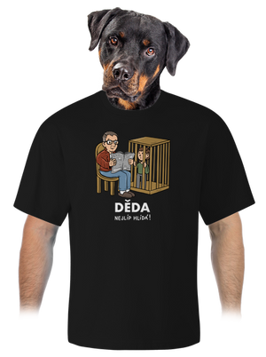 Děda hlídá unisex tričko oversized Black