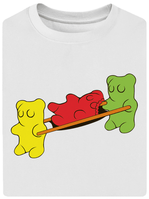 Gumídci unisex tričko oversized White