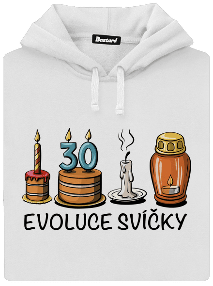 Evoluce svíčky dámská mikina klokanka White