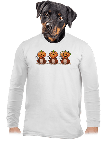 Halloween opičky pánské dlouhý rukáv White