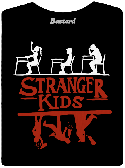 Školní potisk Stranger kids dámské tričko Black
