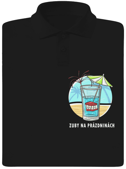 Zuby na prázdninách pánská polokošile Black
