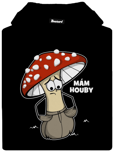Mám houby pánská mikina klokanka Black